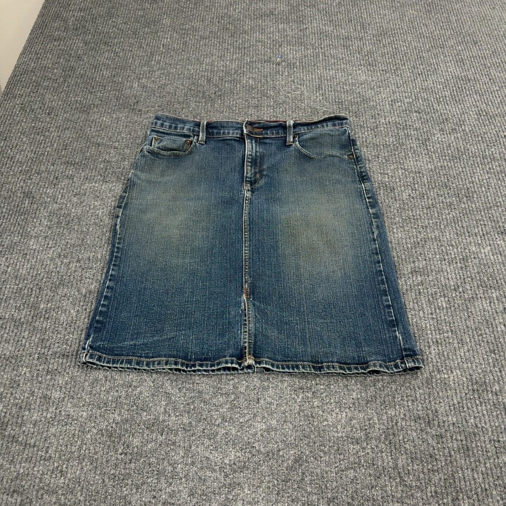 Levi Strauss Signature Skirt Womens 12 Blue Denim Stretch Casual Y2K Style